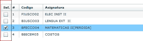 Matriícula Estudiantes antiguos