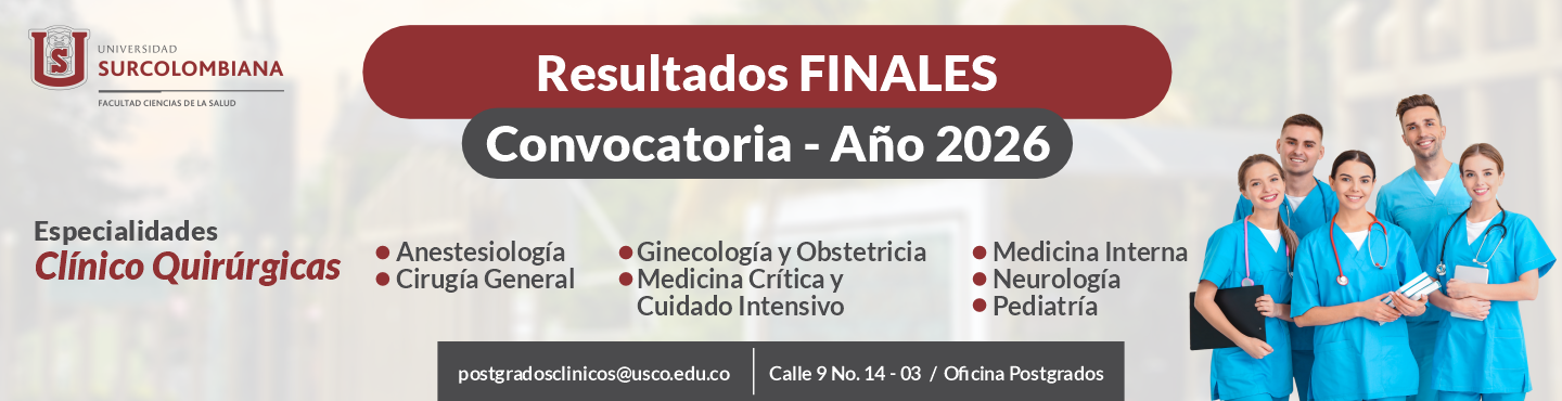 Resultados Finales Convocatoria 2026 - Especialidades Clínico Quirúrgicas