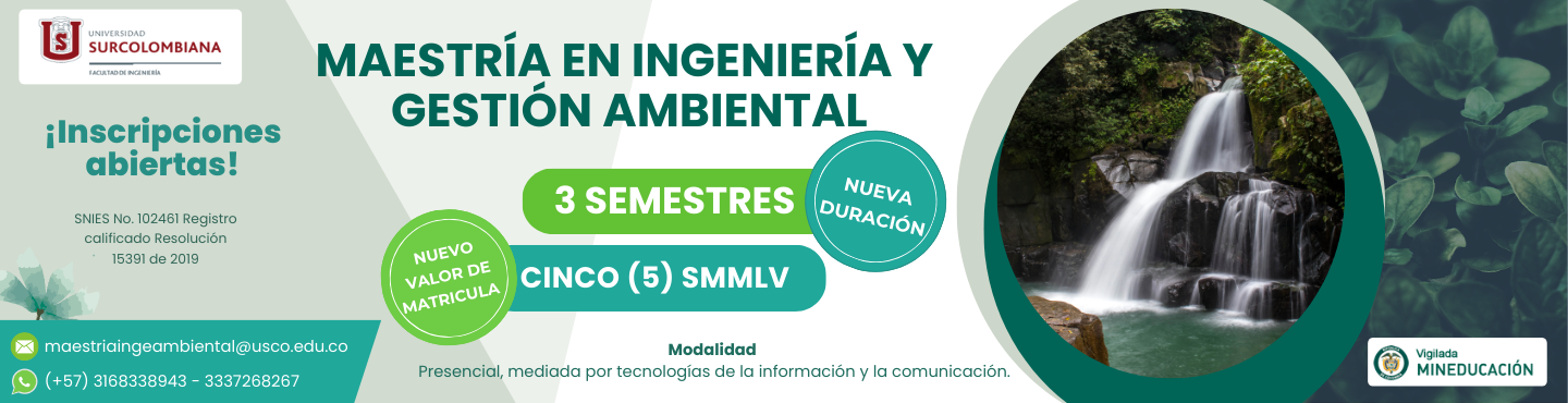 Maestría en Ingeniería y Gestión Ambiental 2026-1, Cohorte 20