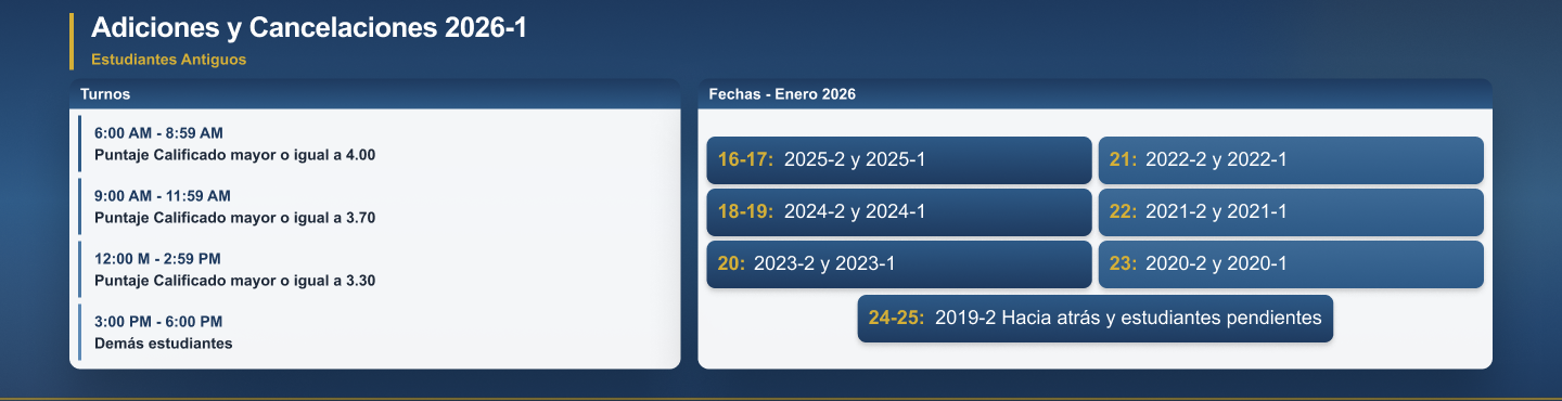 Adiciones y Cancelaciones 2026-1 Estudiantes Antiguos