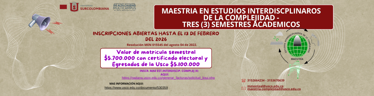 Maestría en Estudios Interdisciplinarios de la Complejidad - Inscripciones abiertas 2026