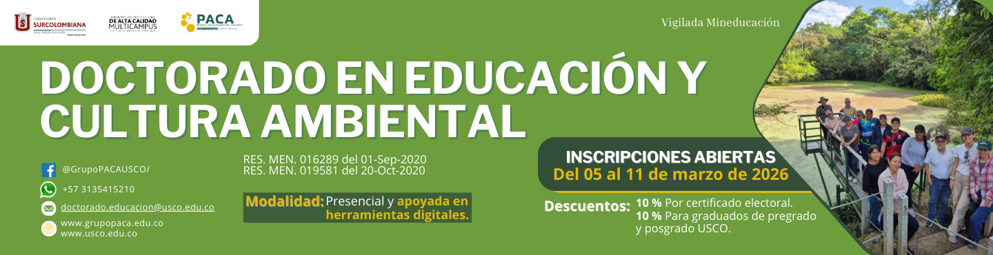 Doctorado en Educación y Cultura Ambiental, XI cohorte