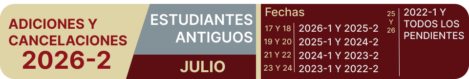 Adiciones y Cancelaciones 2026-2, Estudiantes antiguos
